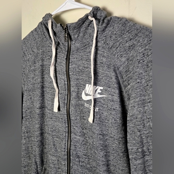 Vintage 90's Women's Nike Blue Label Full Zip Lightweight Hoodie, Size Medium - Picture 2 of 5